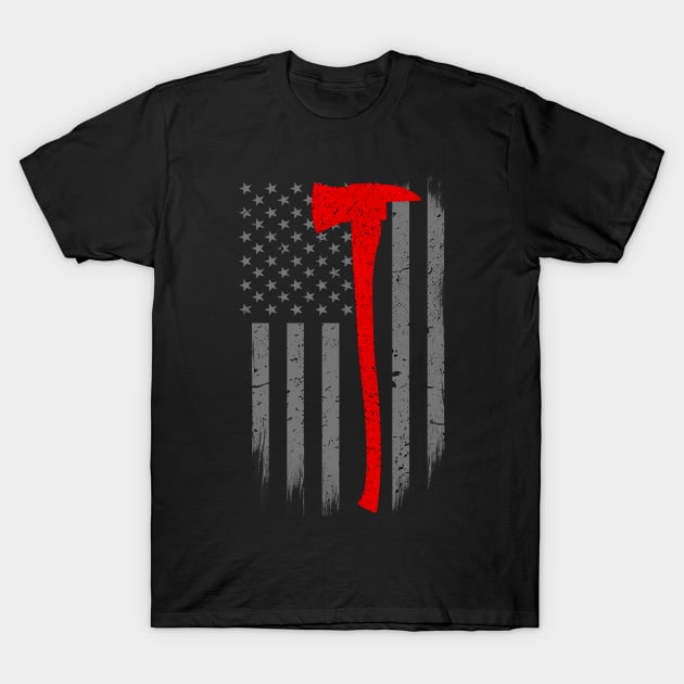 Firefighter Flag - Thin Red Line American Flag T-Shirt by bluelinemotivation